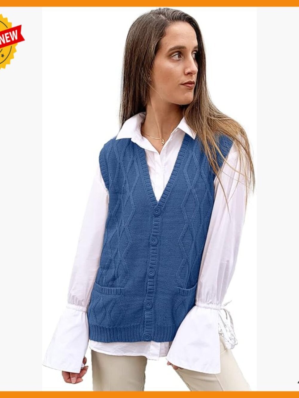 Alpaca Wool V-Neck Argyle Cardigan Vest Relaxed Fit S-4XL